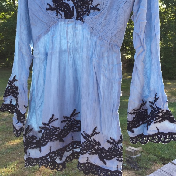 Denim 24/7 boho embroidered bell TUNIC blue - Picture 4 of 5